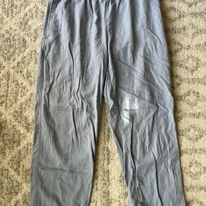 Old Navy Women's High-Waisted Linen-Blend Straight Ankle Pants - Mount Shasta